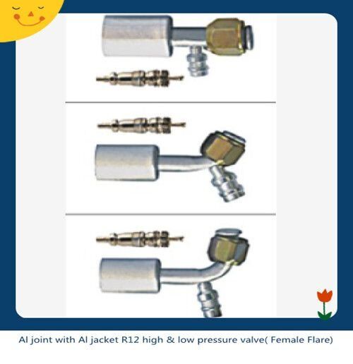 Al joint with iron jacket R12 high & low-pressure valve(Female O-Ring) Al joint with iron jacket R12 high & low-pressure valve(Female O-Ring)