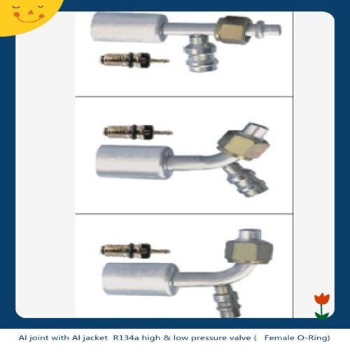 Al joint with Al jacket R134a high & low-pressure valve ( Female O-Ring) Al joint with Al jacket R134a high & low-pressure valve ( Female O-Ring)
