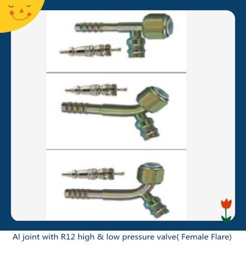 Iron joint with R12 high & low pressure valve( Female Flare) Iron joint with R12 high & low pressure valve( Female Flare)